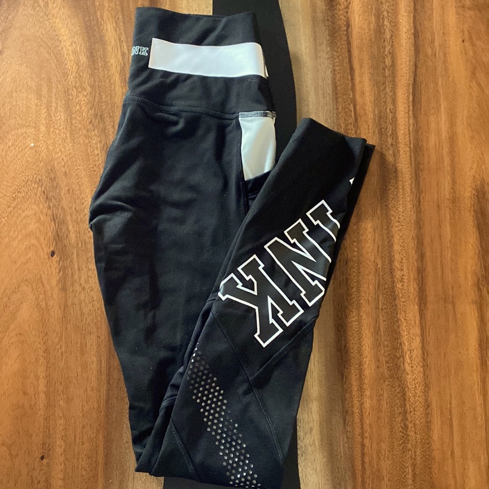 black and white PINK yoga pants